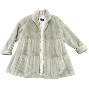 Fully Fashion Light Gray Faux Fur Modacrylic Jacket Women’s Medium